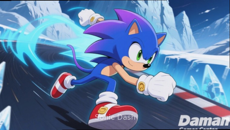 Sonic Dash Character Selection Sonic character selection screen showing various unlocked characters with Sonic Dash watermark